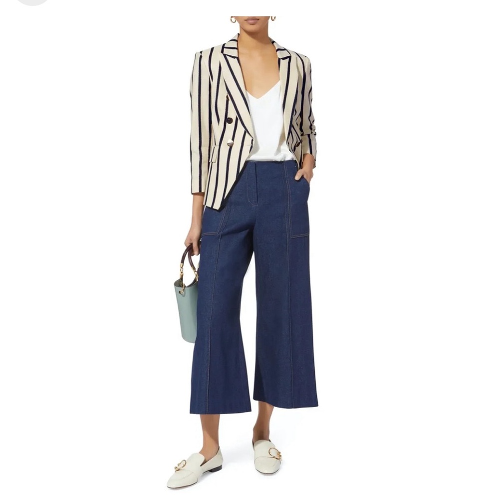Veronica Beard Empire Striped Jacket in Navy